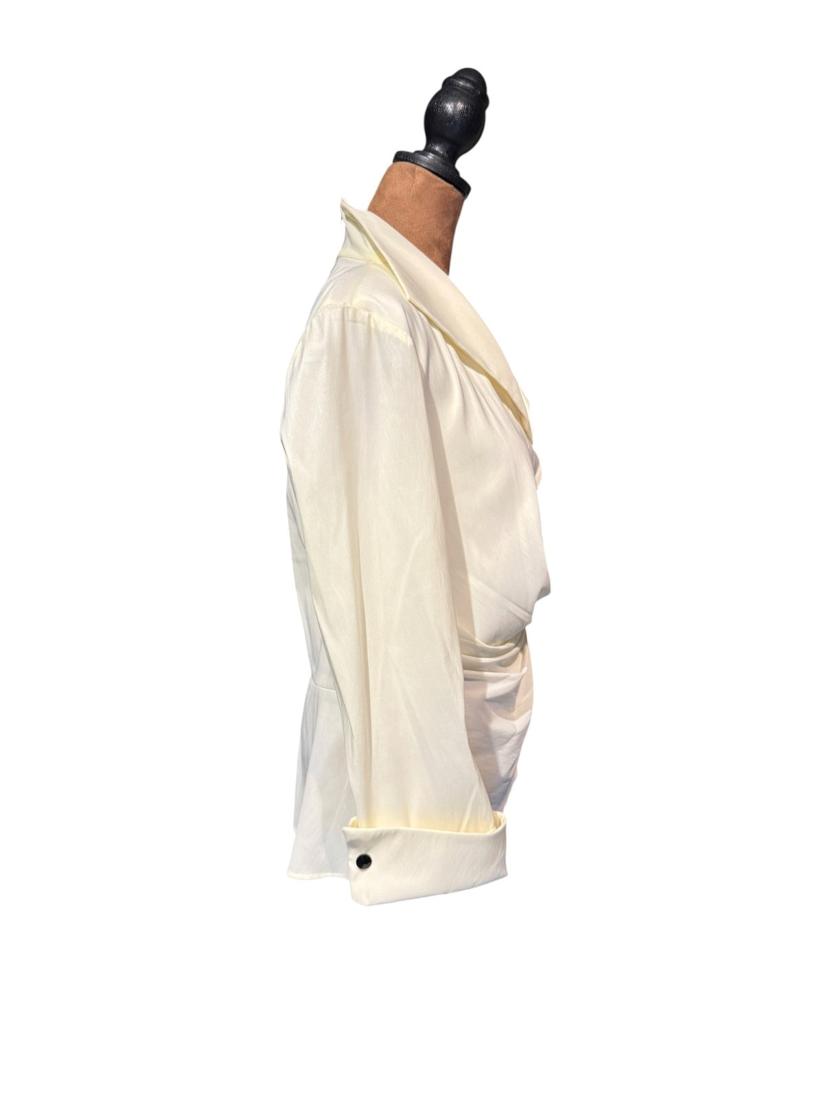 Tadashi Collection Elegant Ivory Wrap Blouse