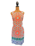 London Times Vibrant Geometric Print Sheath Dress