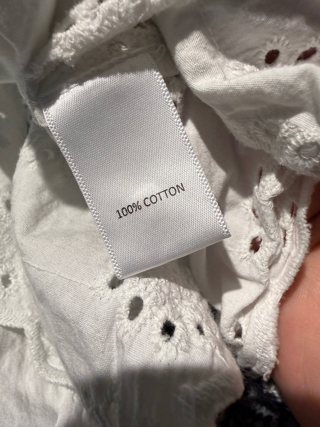Joie White Eyelet Cotton Tie-Front Top