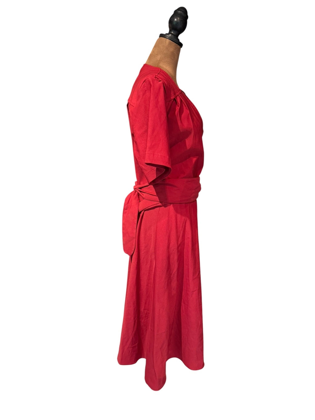 Betabrand Red Wrap Dress with Polka Dot Lining