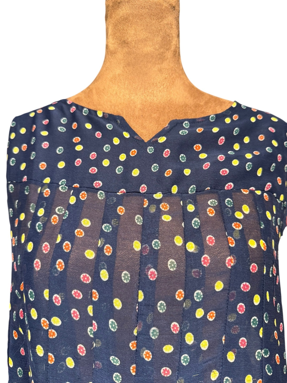 Lucca Navy Blue Multicolor Patterned Dress