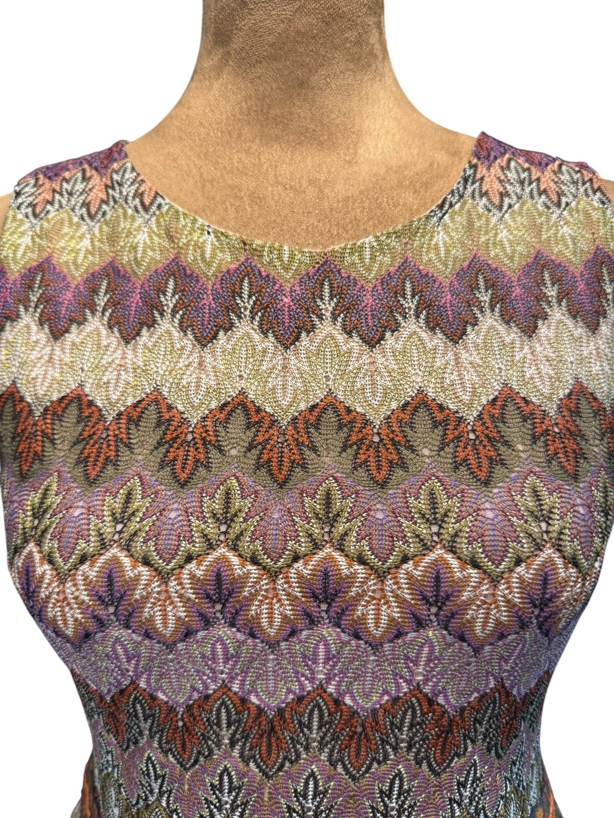 Young Threads Multicolor Zigzag Pattern Sleeveless Dress