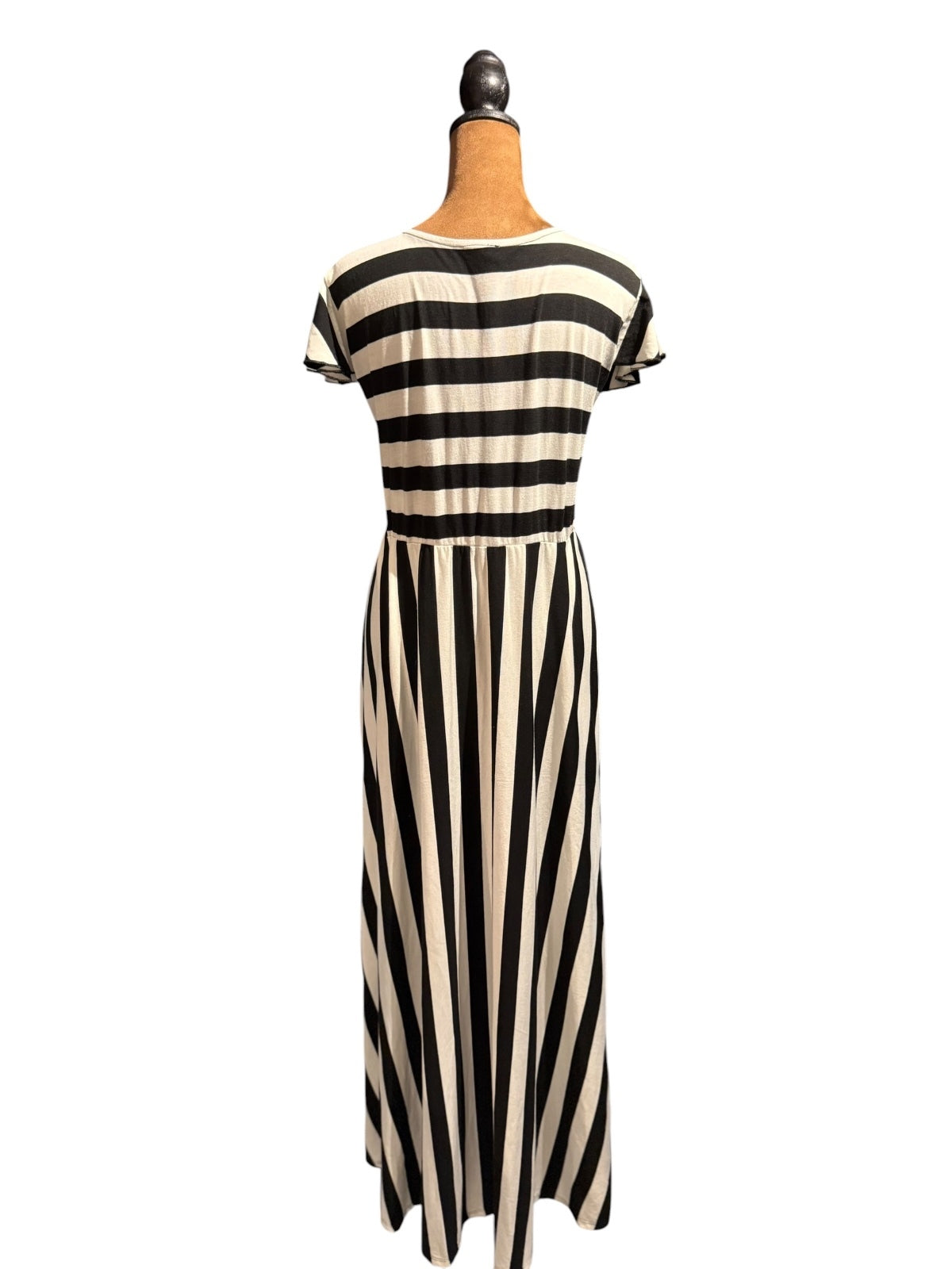 J Mode USA Black and White Striped Maxi Dress