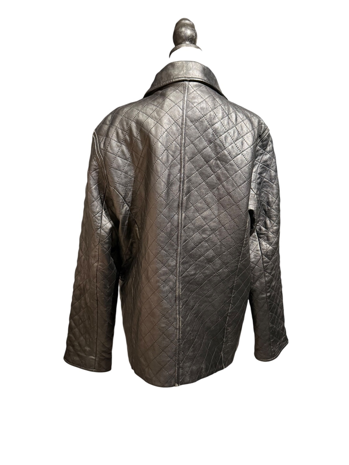 Siena Quilted Black Leather Jacket