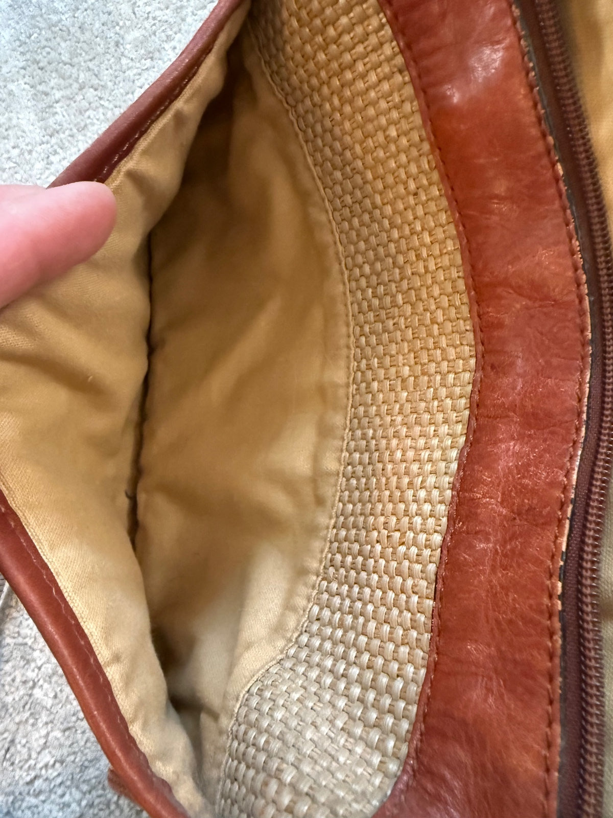 Etienne Aigner Woven Straw and Leather Crossbody Bag