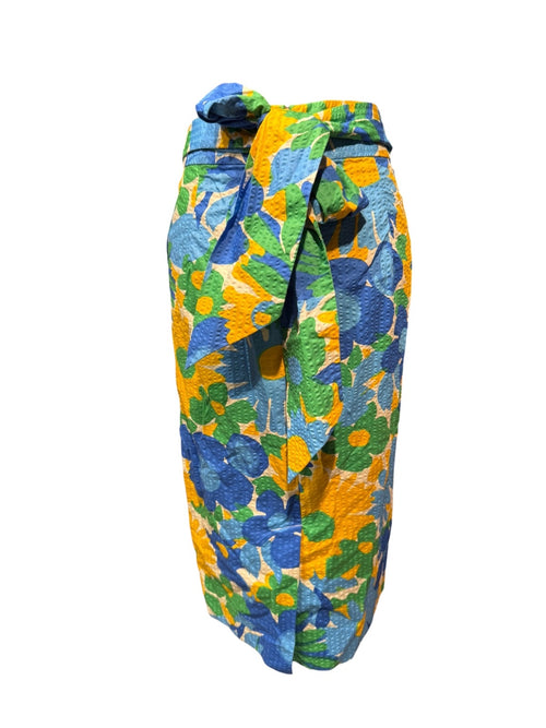J.Crew Floral Midi Skirt with Tie Waist