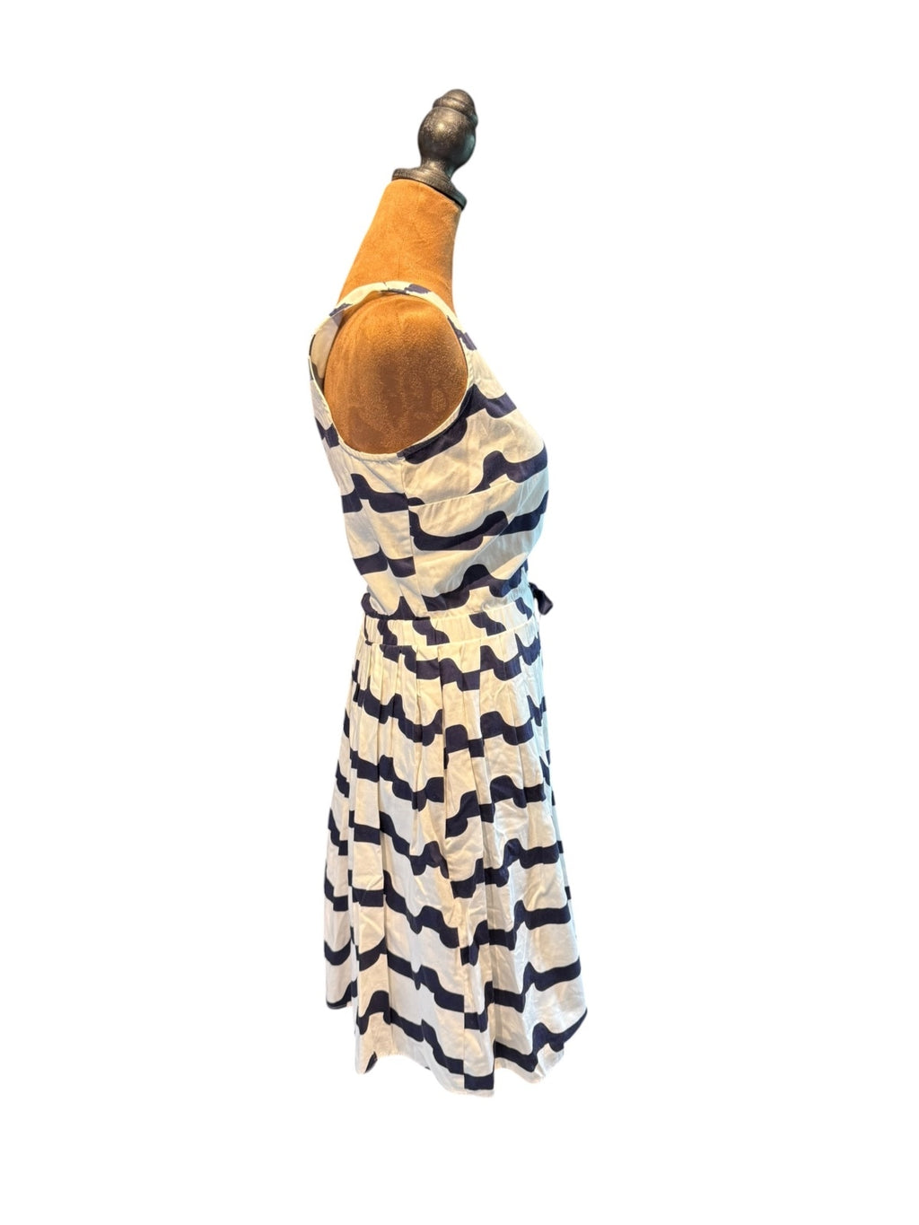 Maison Jules Classic Navy and White Striped Cotton Dress