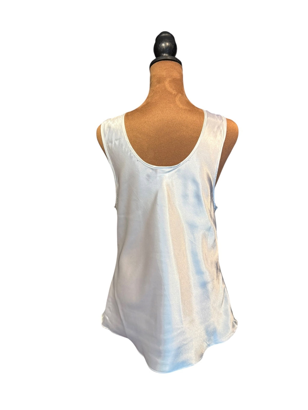 Cinema Etoile Elegant White Lace Detail Satin Cami