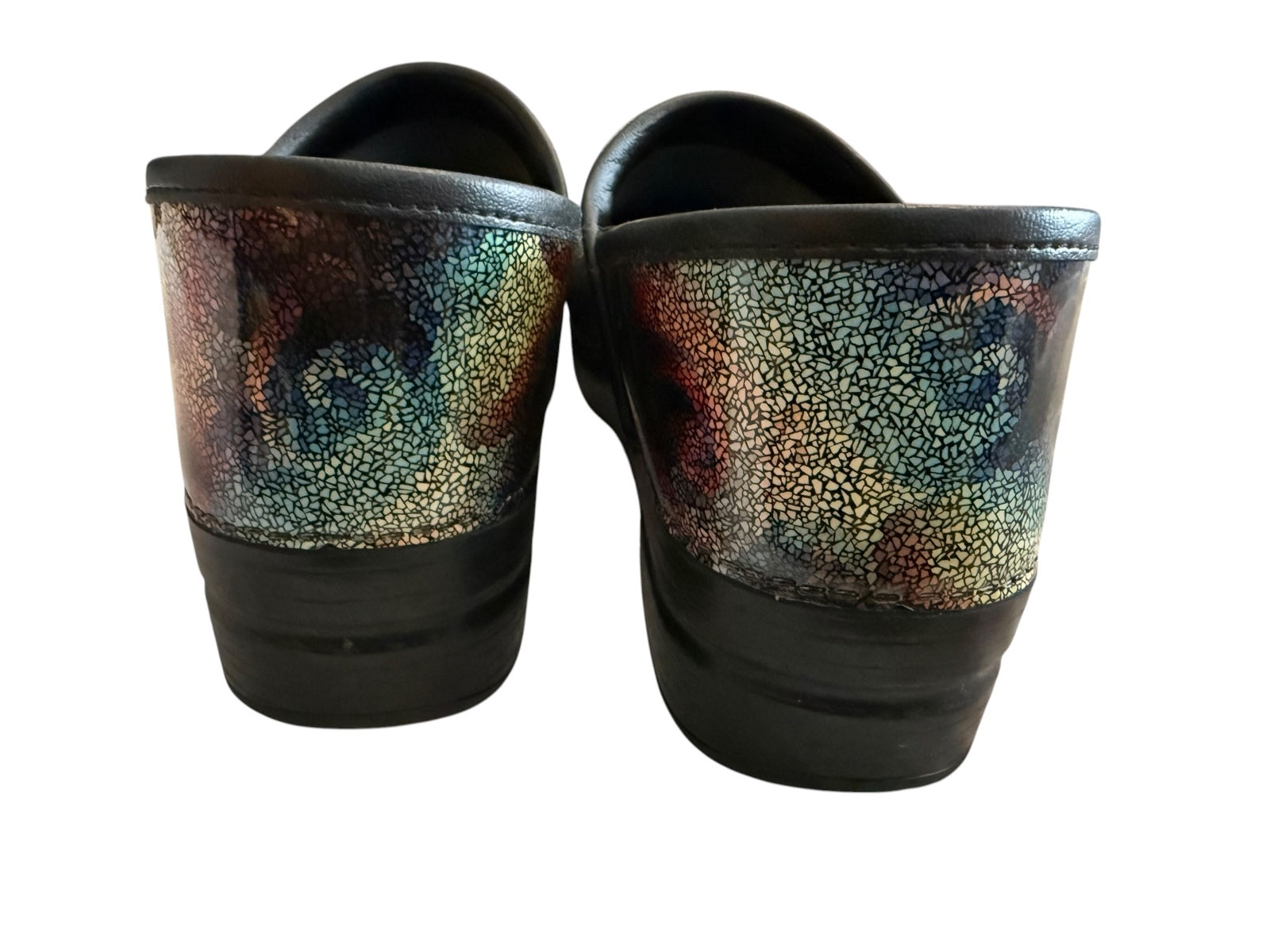 Dansko Multi-Color Patent Leather Clogs