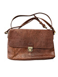 Sorpresa Genuine Leather Brown Embossed Shoulder Bag