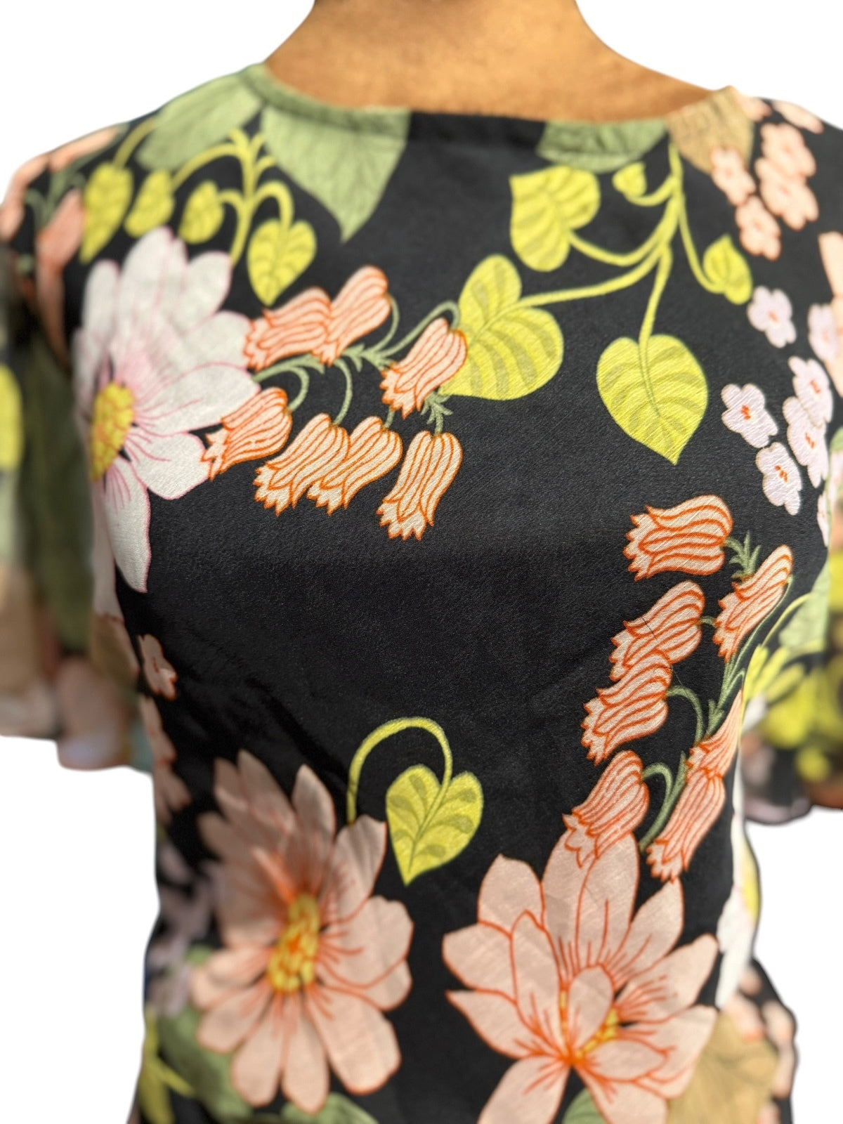 ASOS DESIGN Floral Ruffle Hem Maxi Dress with Open Back