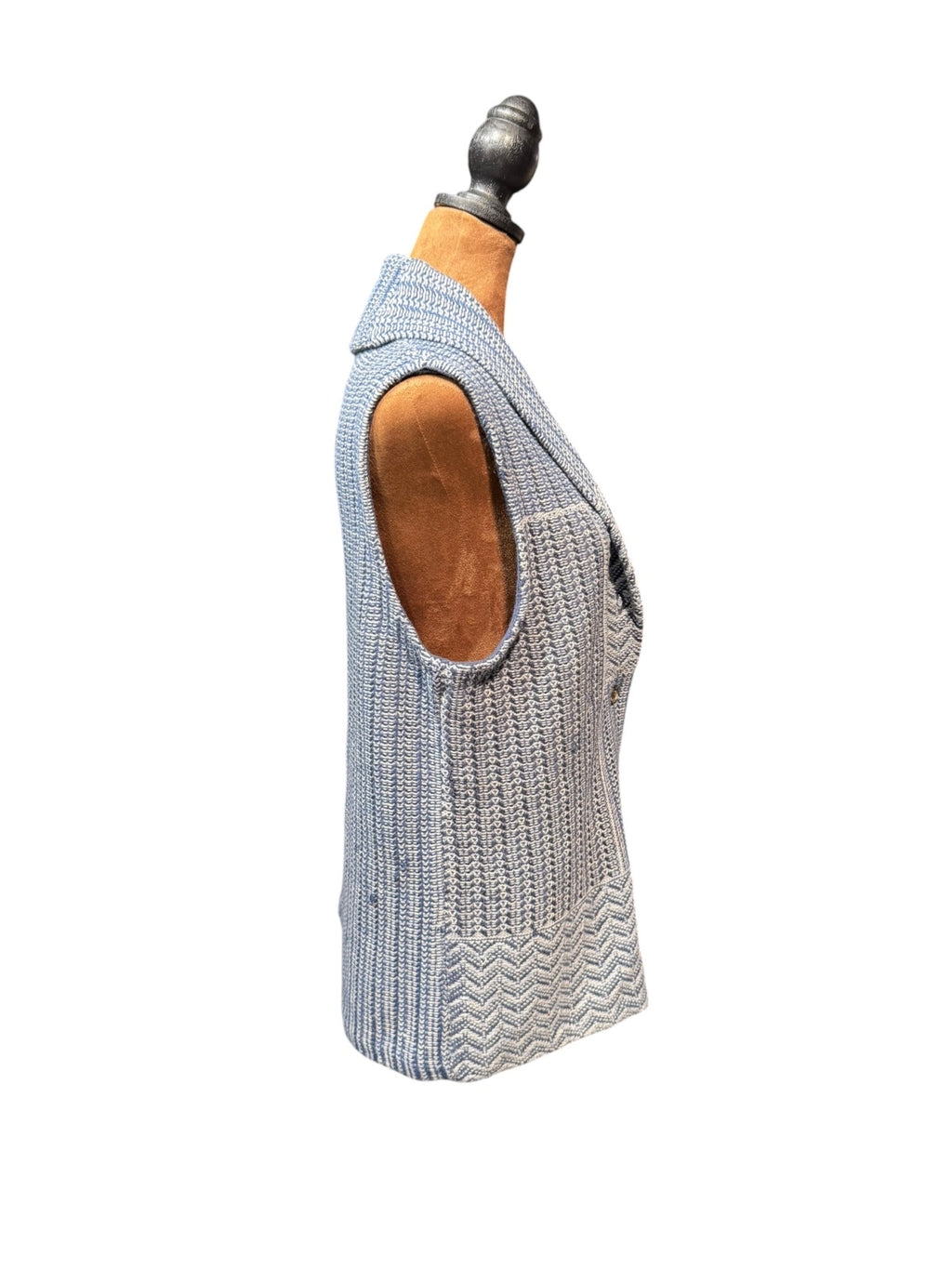 Chaps Blue and White Knit Sweater Vest