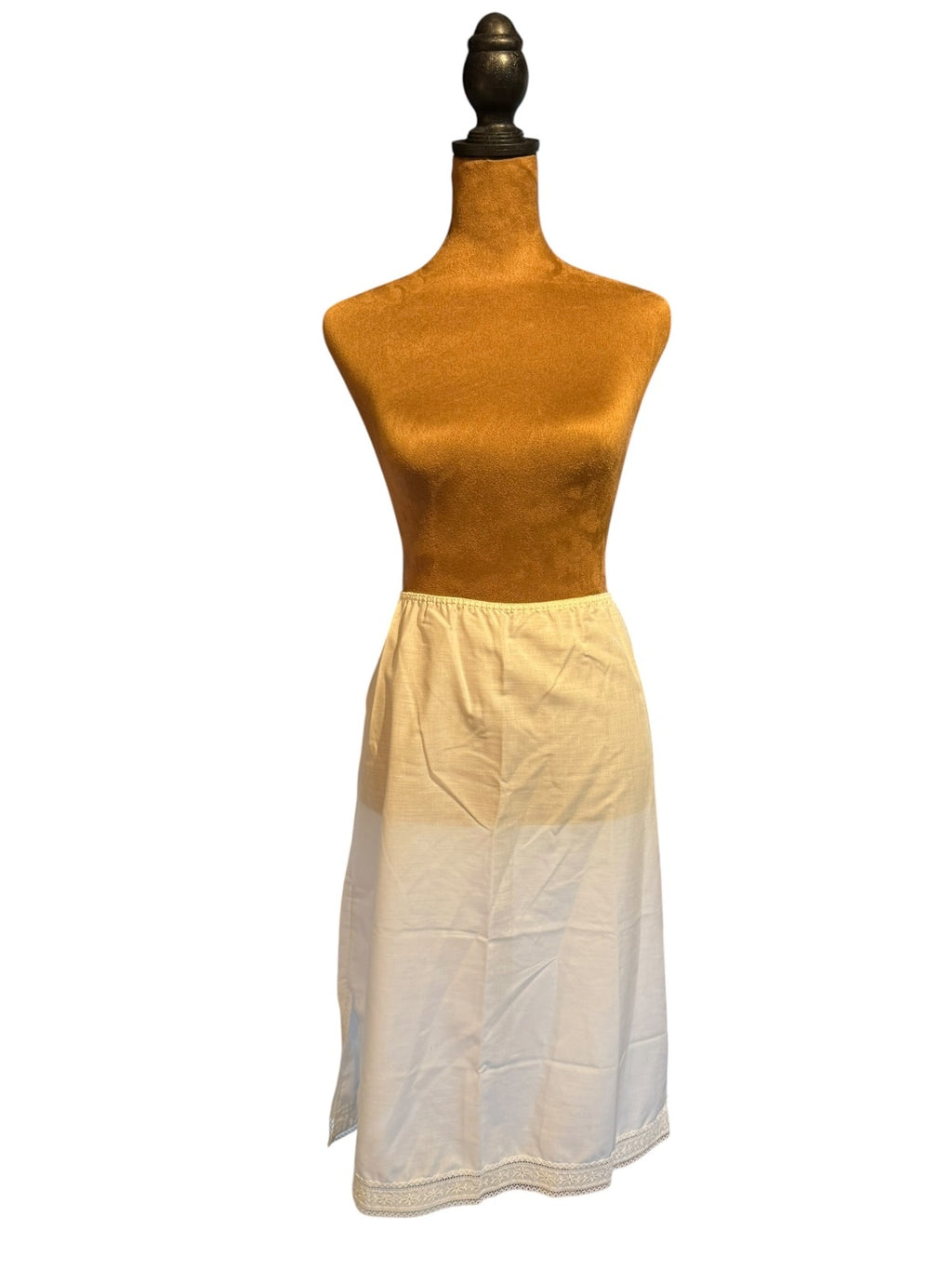 Vintage Sears White Cotton Slip with Lace Trim