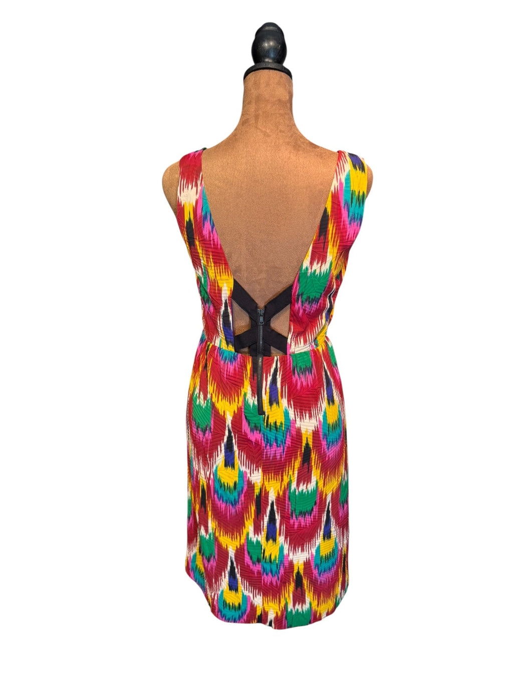 alice + olivia Vibrant Multicolor Ikat Print Dress