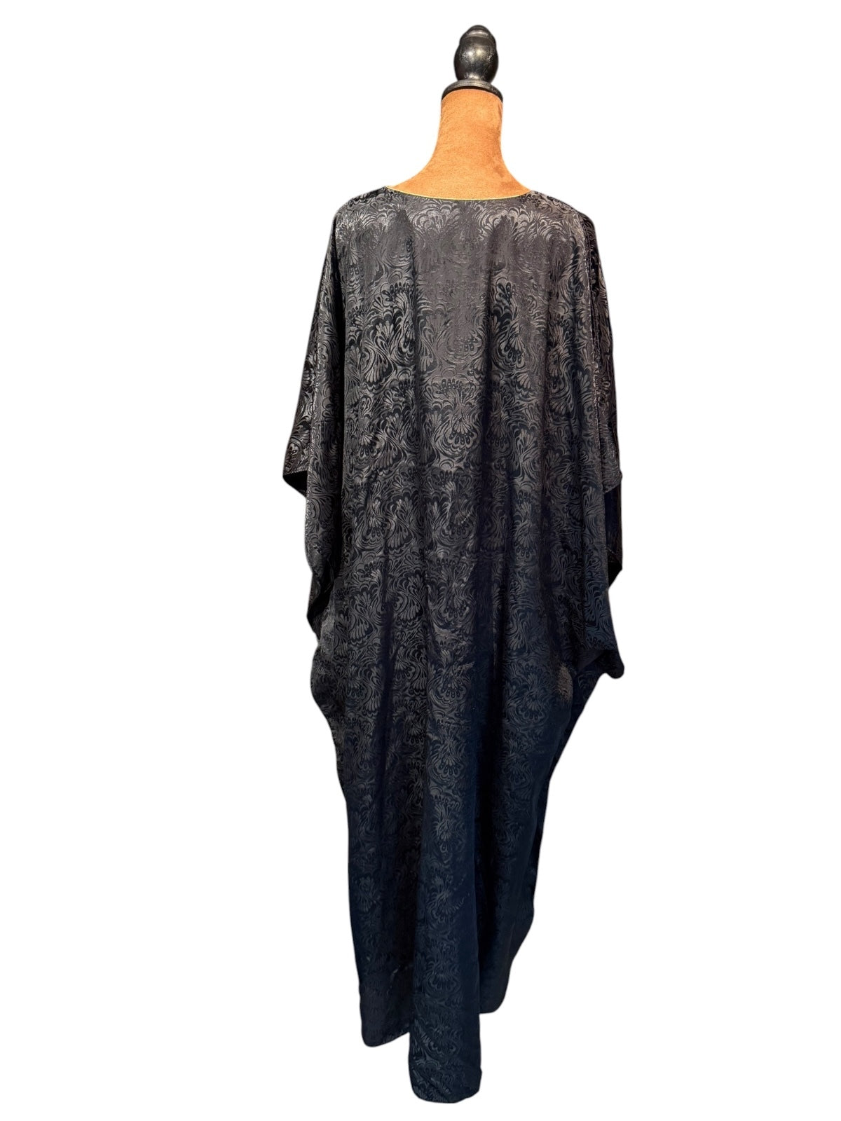Winlar Black Jacquard Kaftan Dress