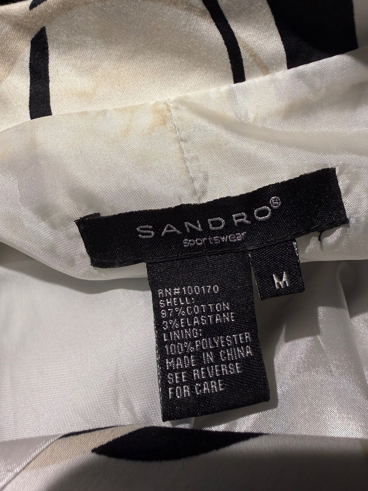 Sandro Sportwear White Black Circle Print Cotton Blazer