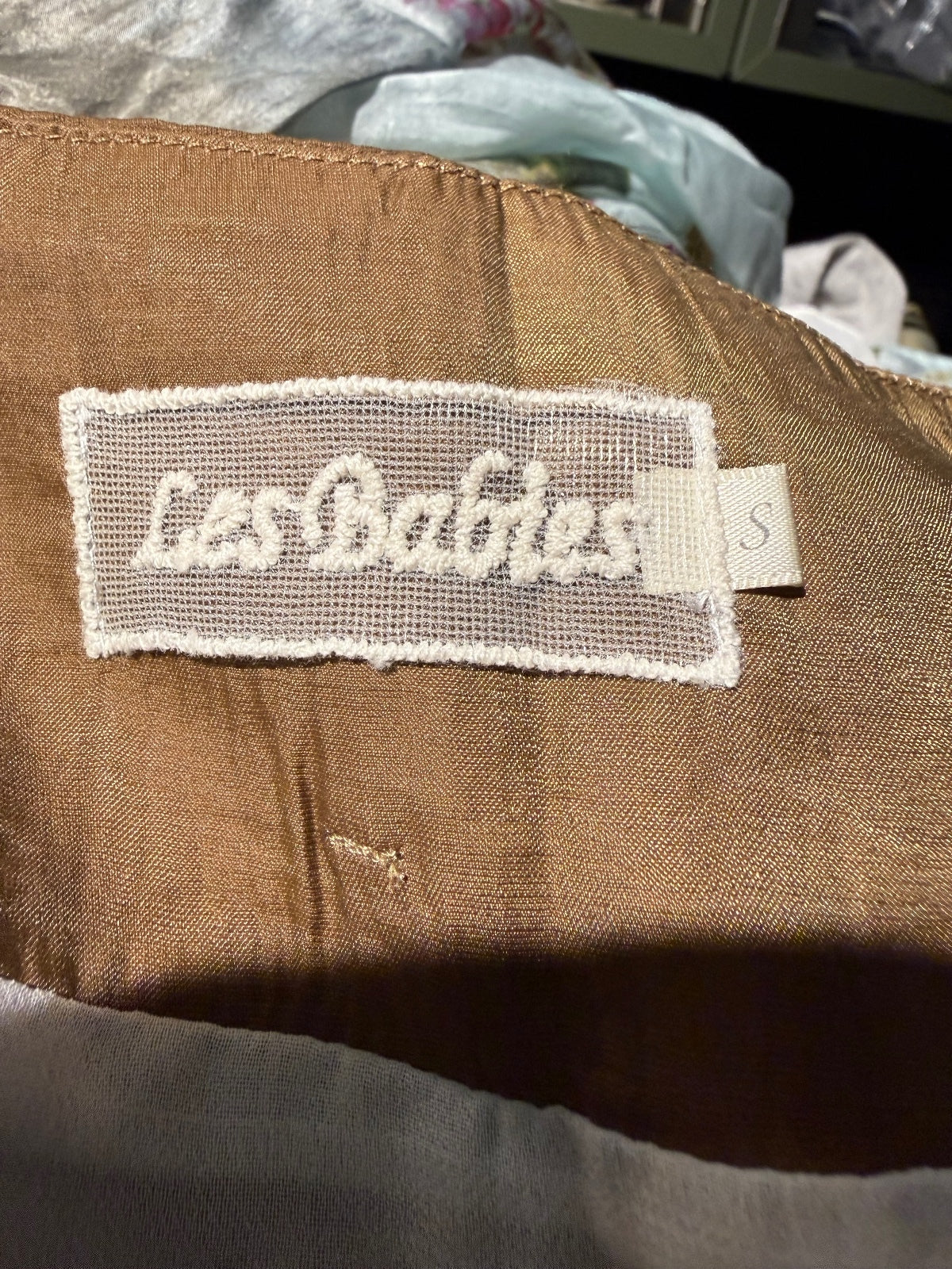 Les Babies Floral Silk Skirt with Brown Waistband