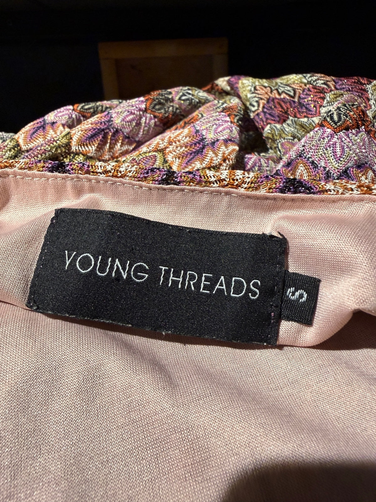 Young Threads Multicolor Zigzag Pattern Sleeveless Dress