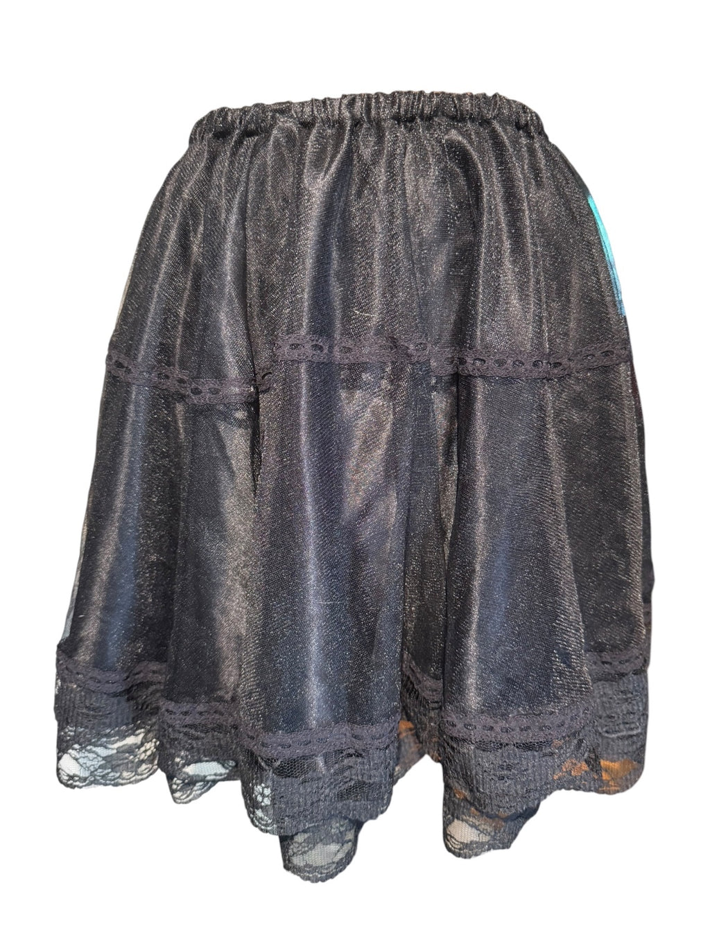 Black Lace Trim Petticoat Tutu Mini Skirt