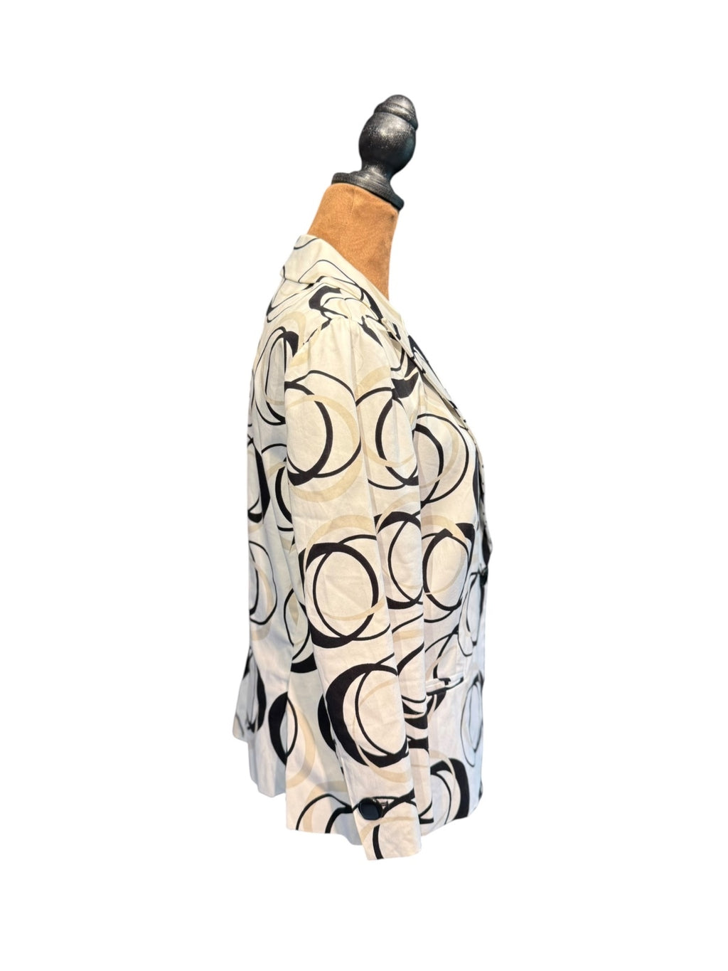 Sandro Sportwear White Black Circle Print Cotton Blazer