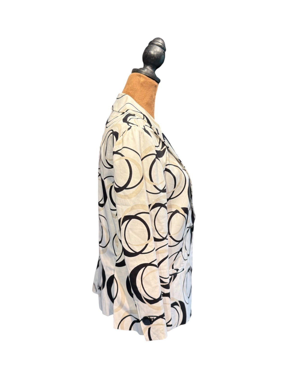 Sandro Sportwear White Black Circle Print Cotton Blazer