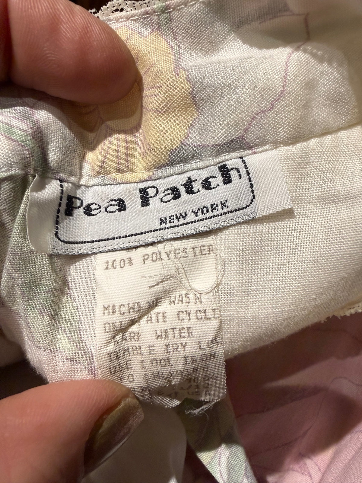 Vintage Pea Patch Floral Lace Collar Dress