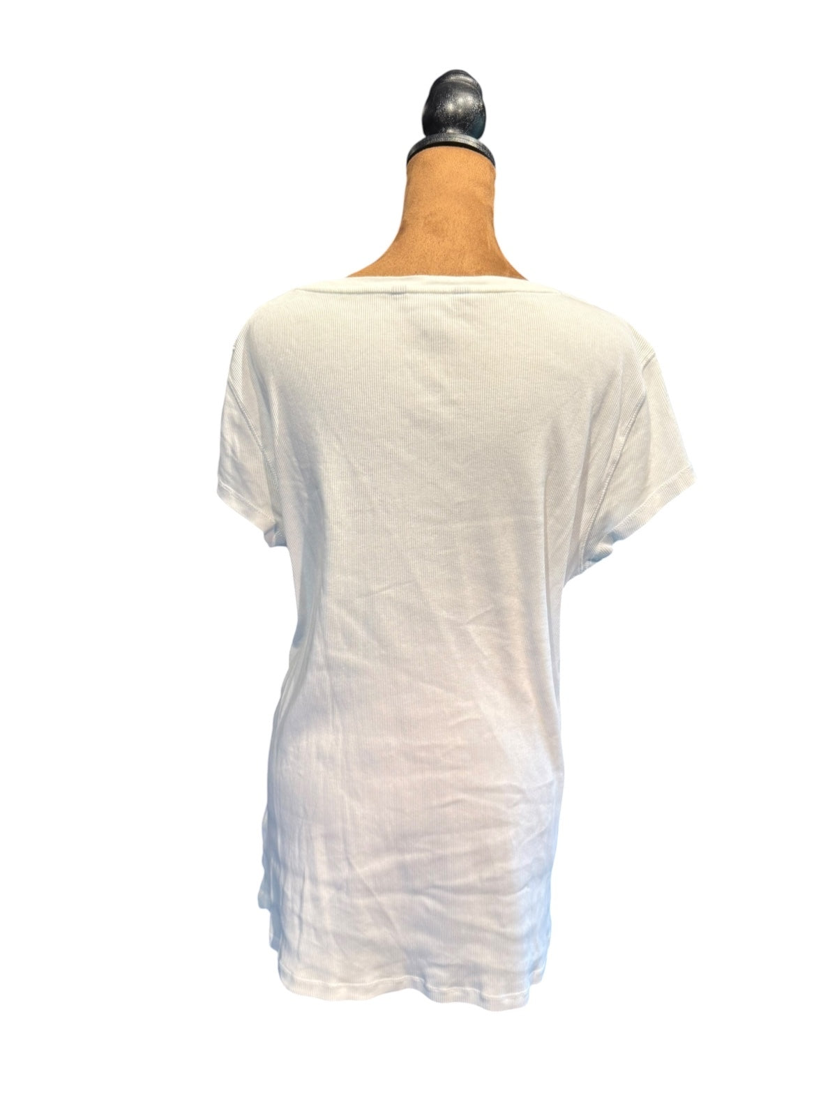 Ralph Lauren Women's White Cotton Lace-Up Short-Sleeve Top