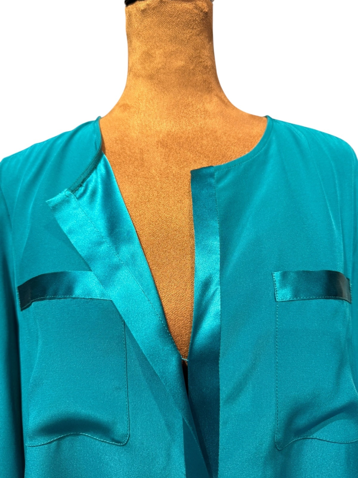 Lafayette 148 New York Silk Blouse in Vibrant Turquoise