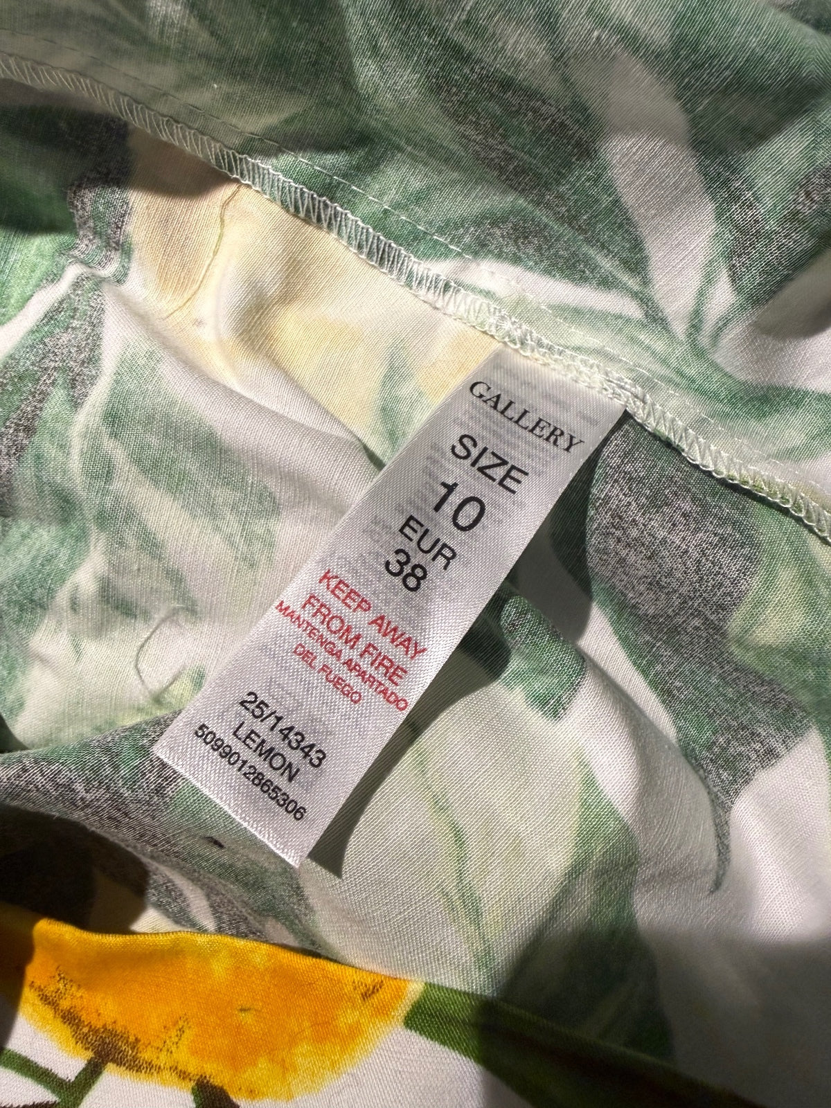 Gallery Andorra Lemon Print Midi Skirt