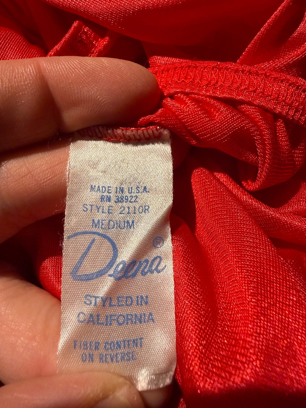 Deena Vintage Red Nylon Half Slip Skirt Medium