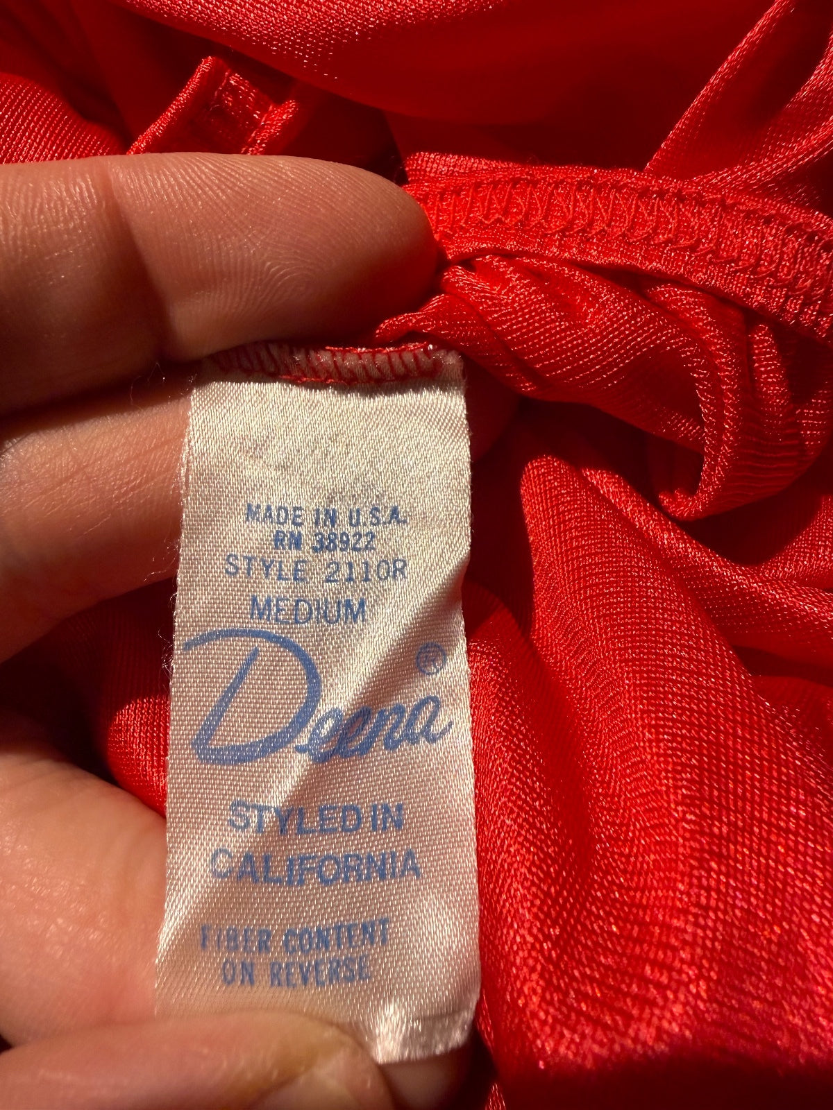 Deena Vintage Red Nylon Half Slip Skirt Medium