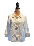 Per Se Cream Cotton Blend Swing Jacket with Unique Toggle Closures