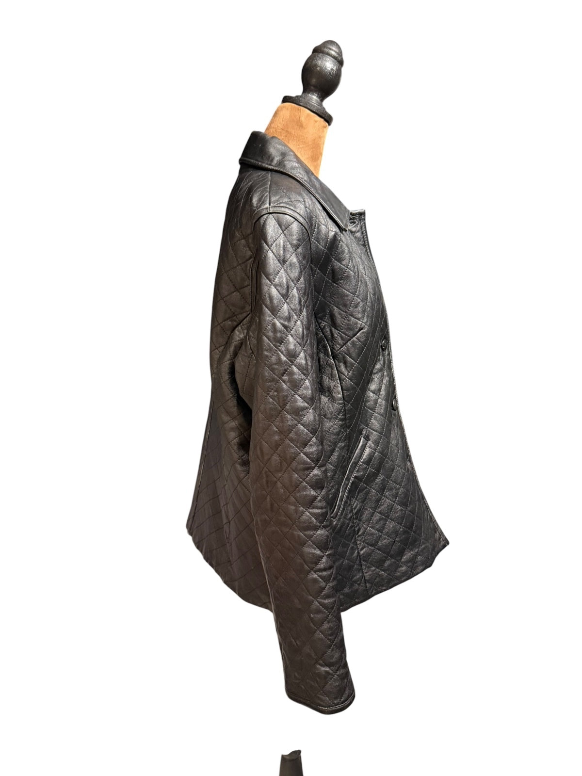 Siena Quilted Black Leather Jacket