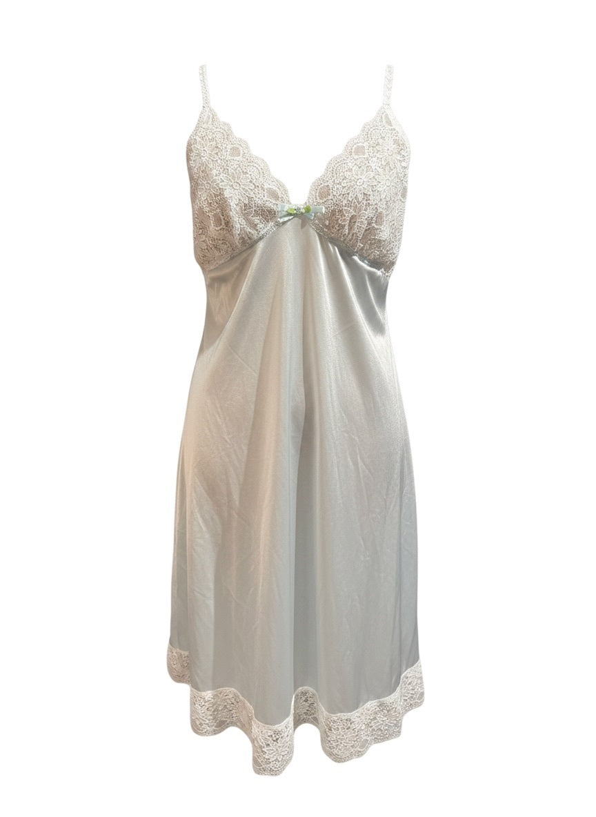 Shadowline Light Blue Lace Trim Nightgown