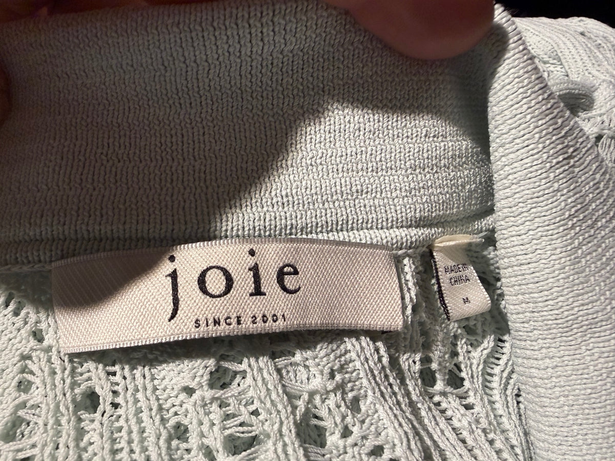 Joie Lightweight Button-Up Knit Sweater Cardigan in Soft Sea