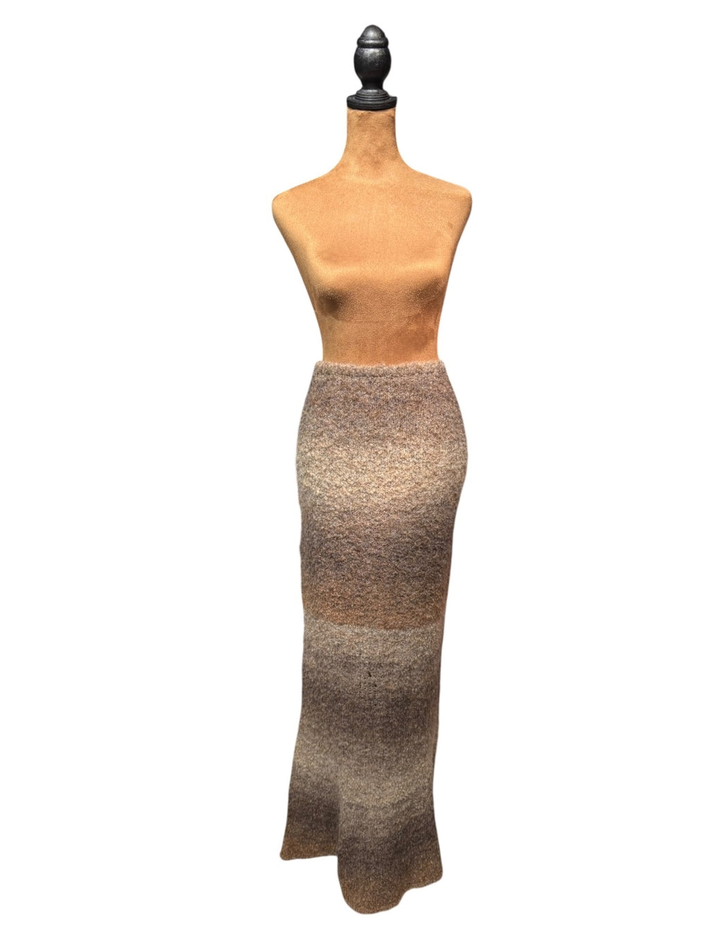 PrettyLittleThing Brown Knit Ombre Maxi Skirt