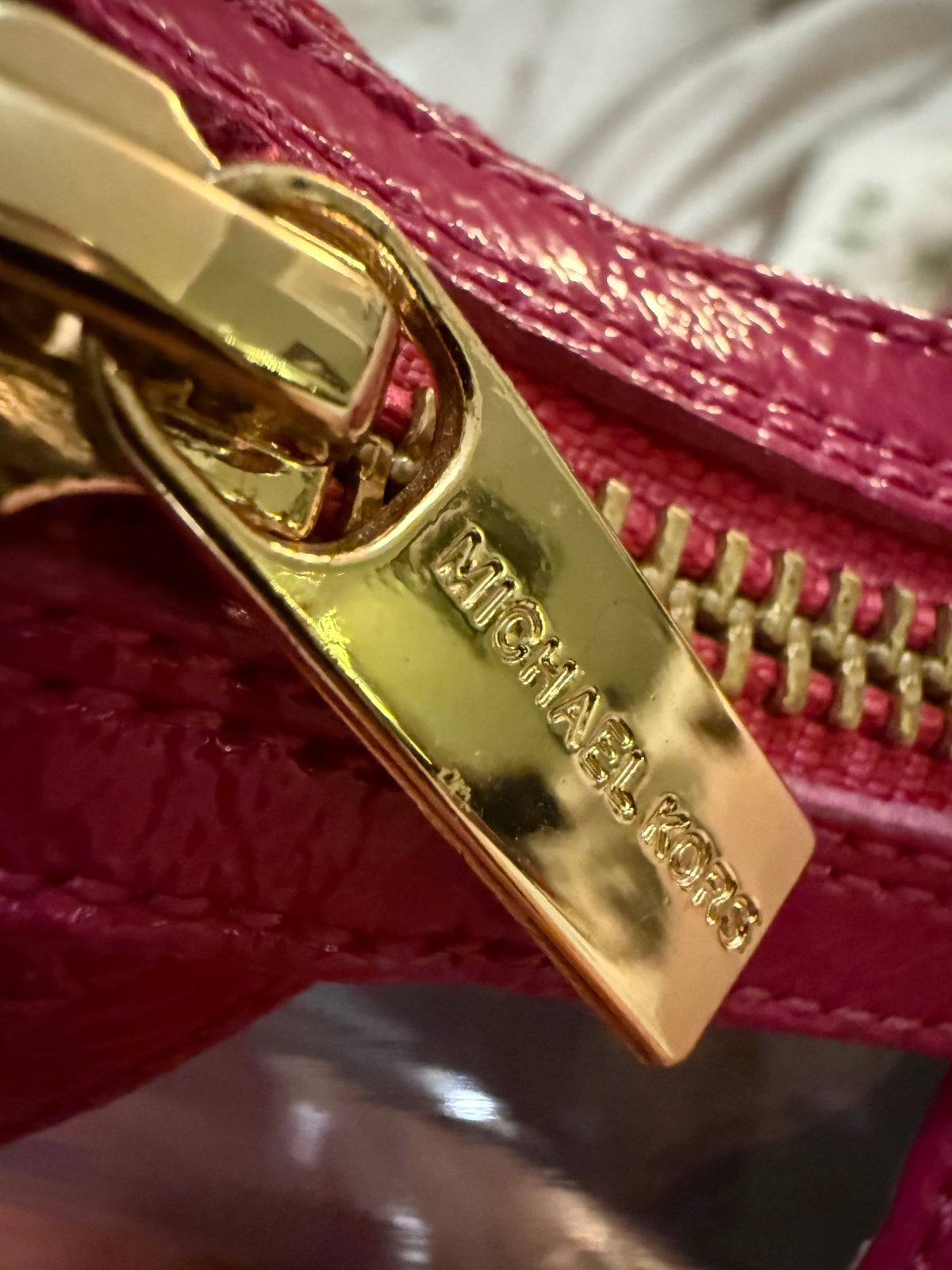 Michael Kors Pink Patent Leather High Heel Sandals with Front Zipper