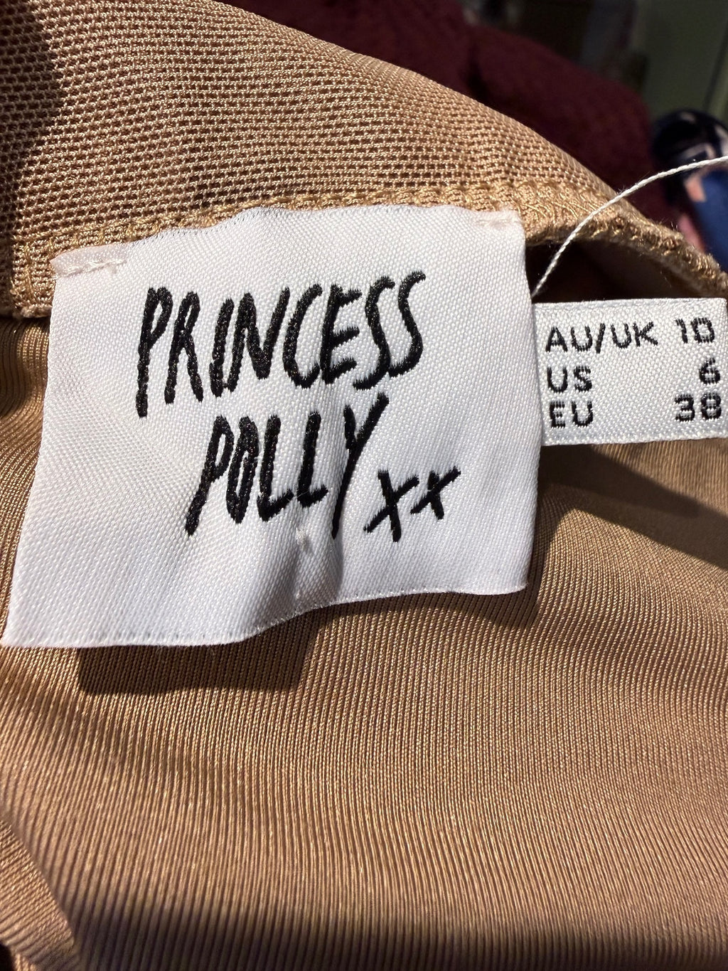 Princess Polly Beige Mesh Mini Skirt with Seam Detail