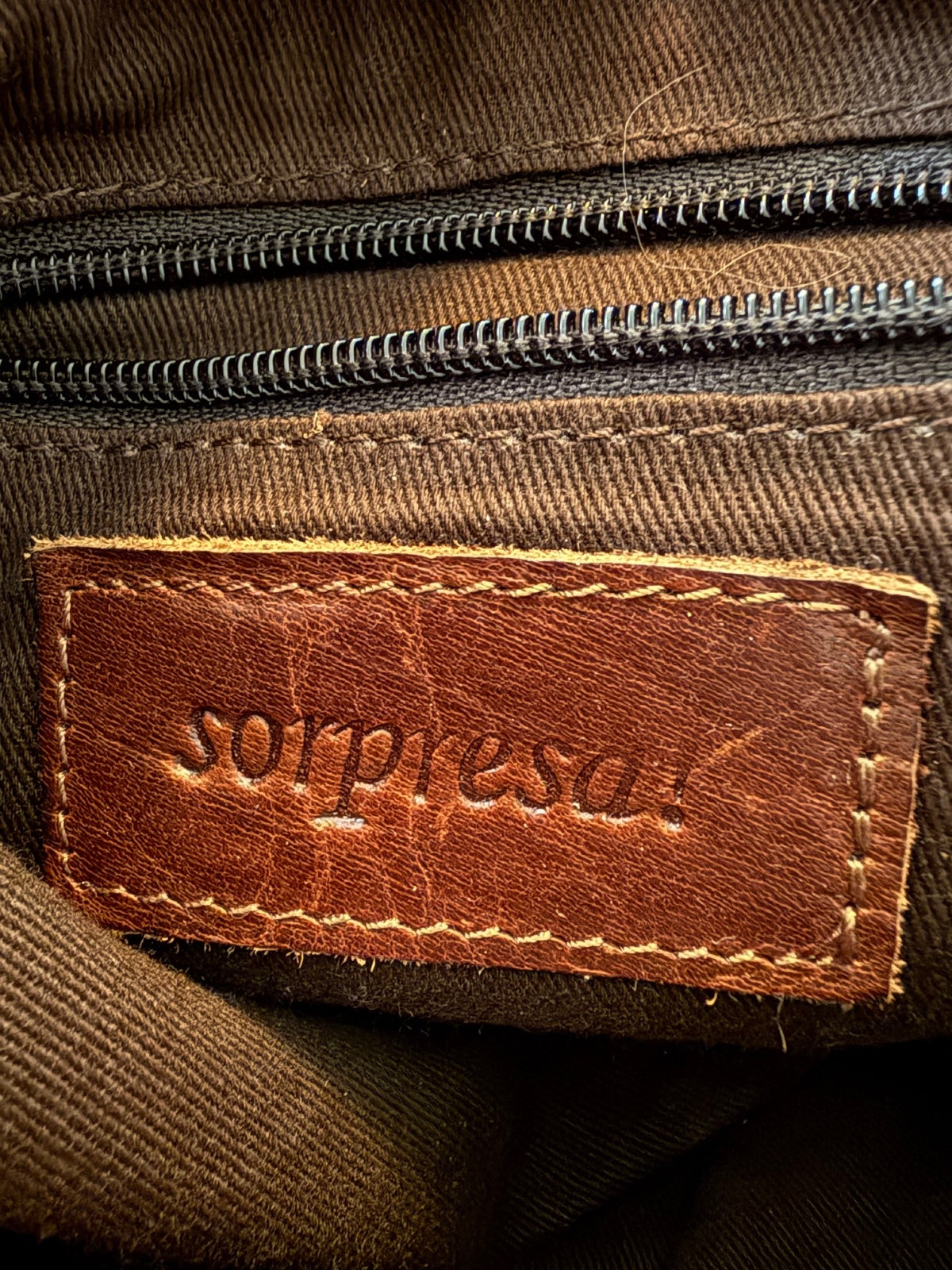 Sorpresa Genuine Leather Brown Embossed Shoulder Bag