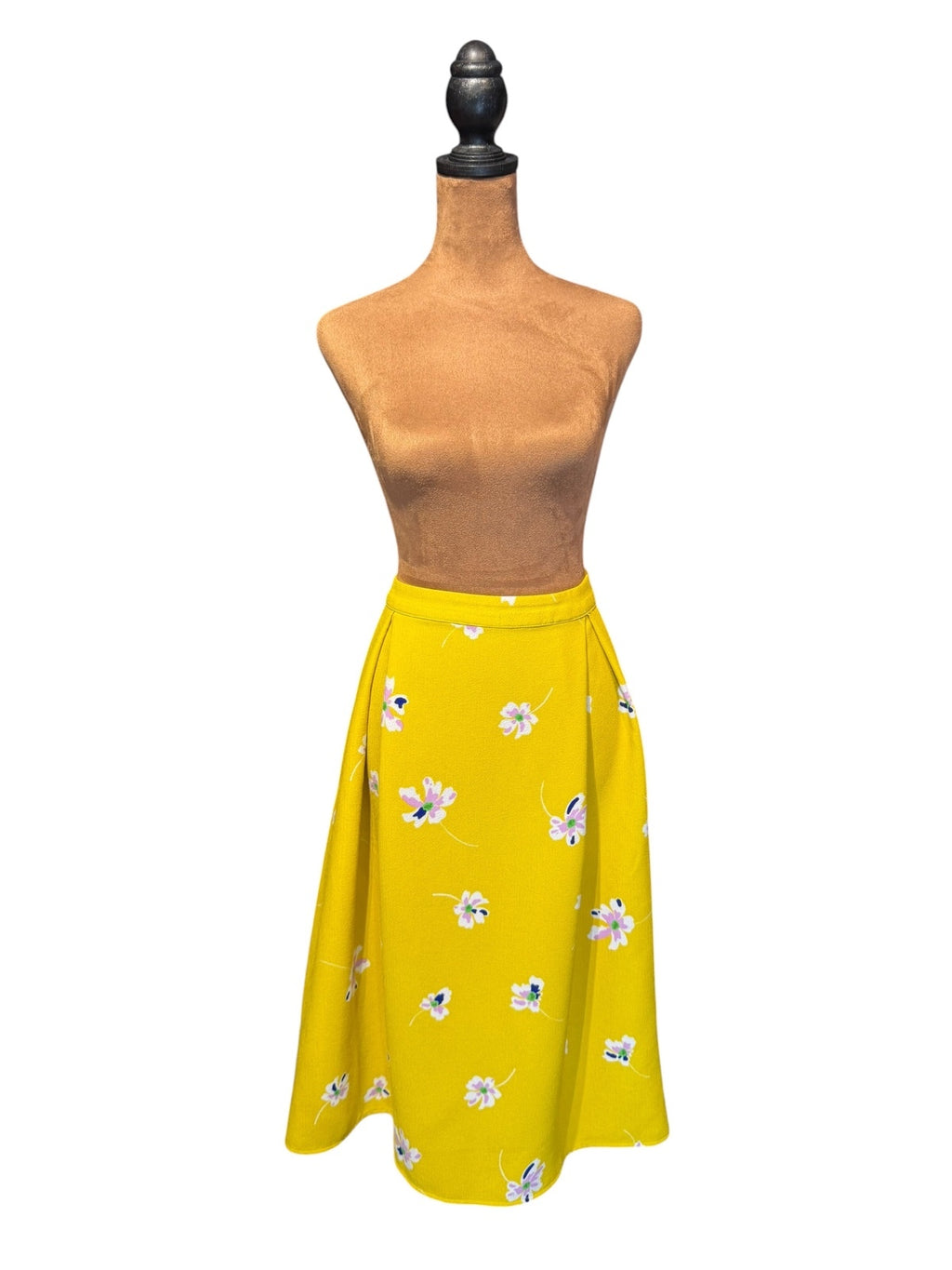 Who What Wear Yellow Floral Midi Skirt