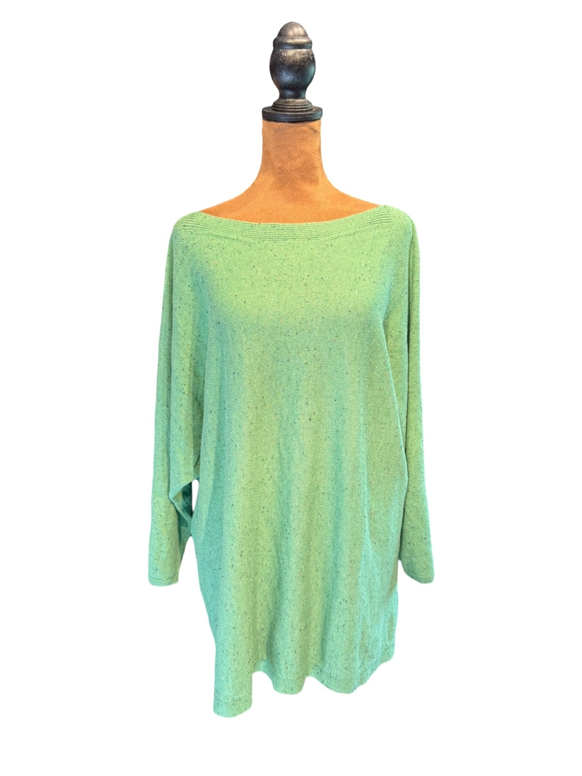 J. Jill Speckled Green Cotton Rayon Sweater