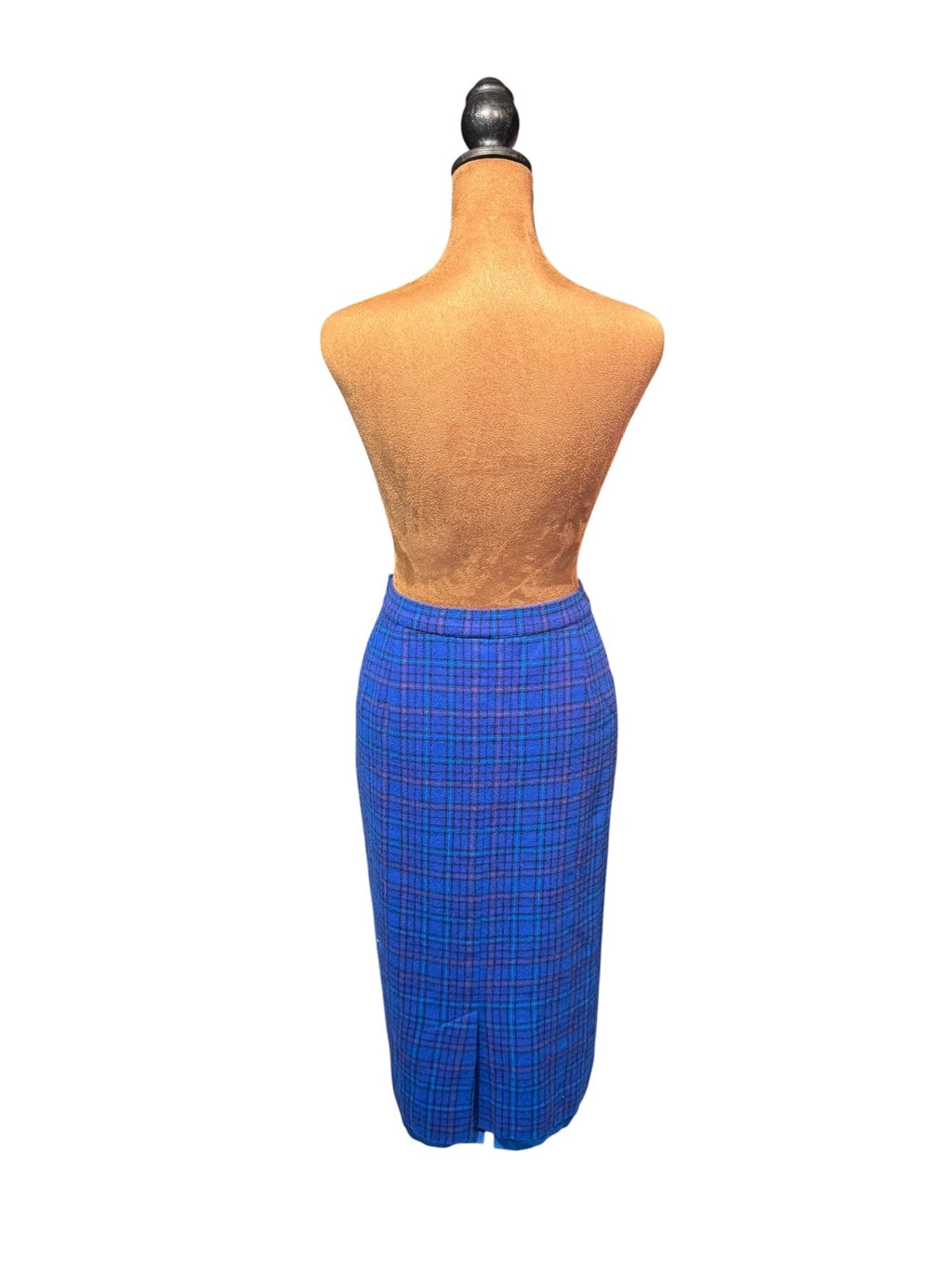 Pendleton Blue Plaid Virgin Wool Pencil Skirt
