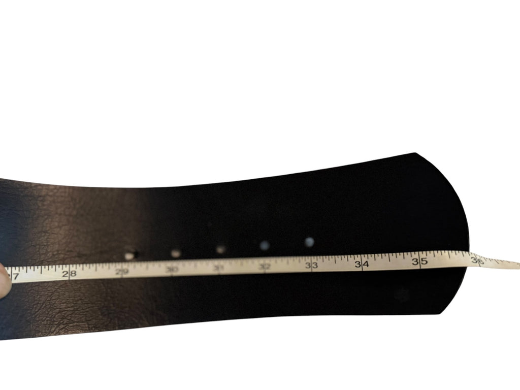 Extra Wide Black Faux Leather Belt