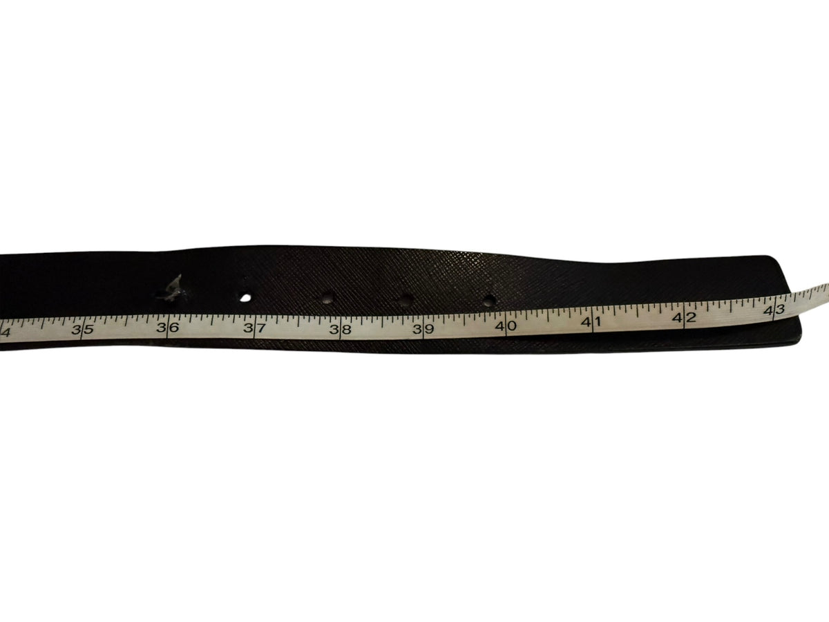 Calvin Klein Black Leather Belt with Silver Buckle