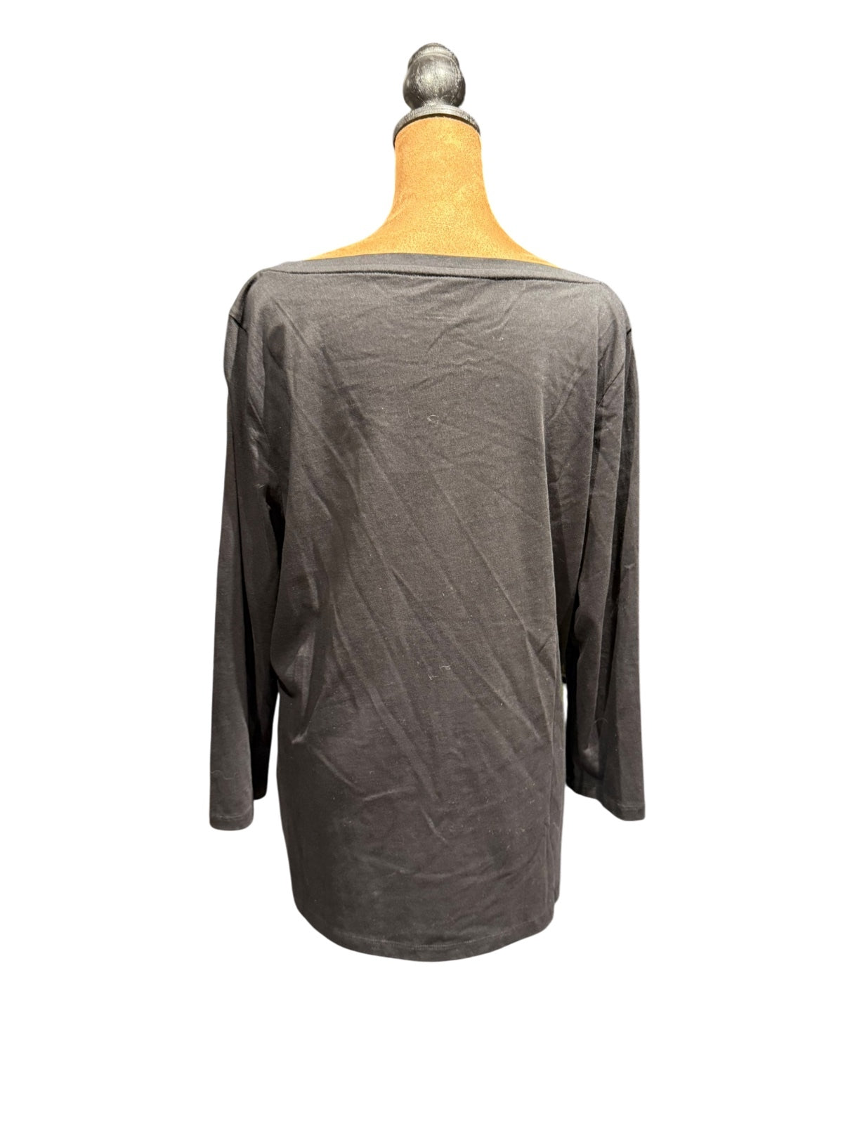 Talbots Black Cotton Shirt with ‘L'amour’ Embroidered Detail
