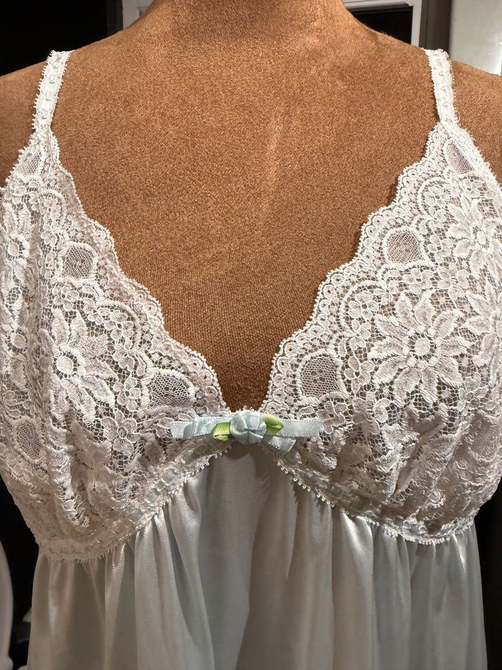 Shadowline Light Blue Lace Trim Nightgown
