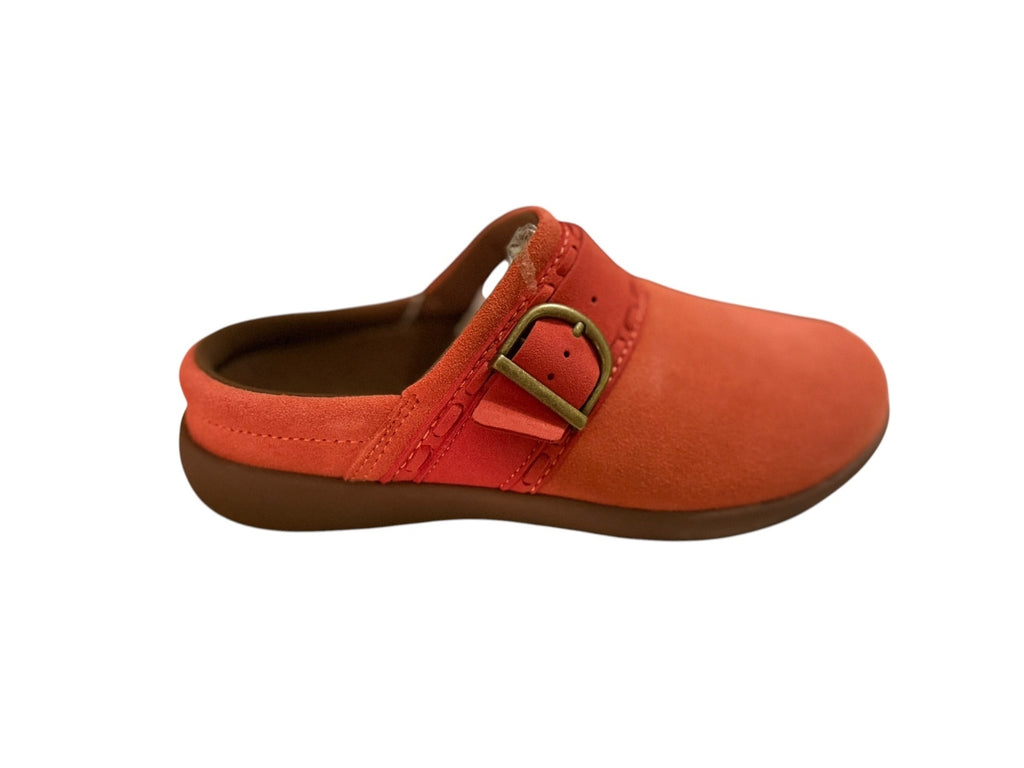 Revitalign Women's Red Suede Clogs Slip-Ons