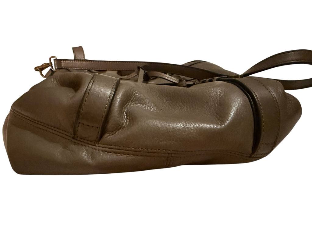 Joelle Hawkens Taupe Leather Tote Bag