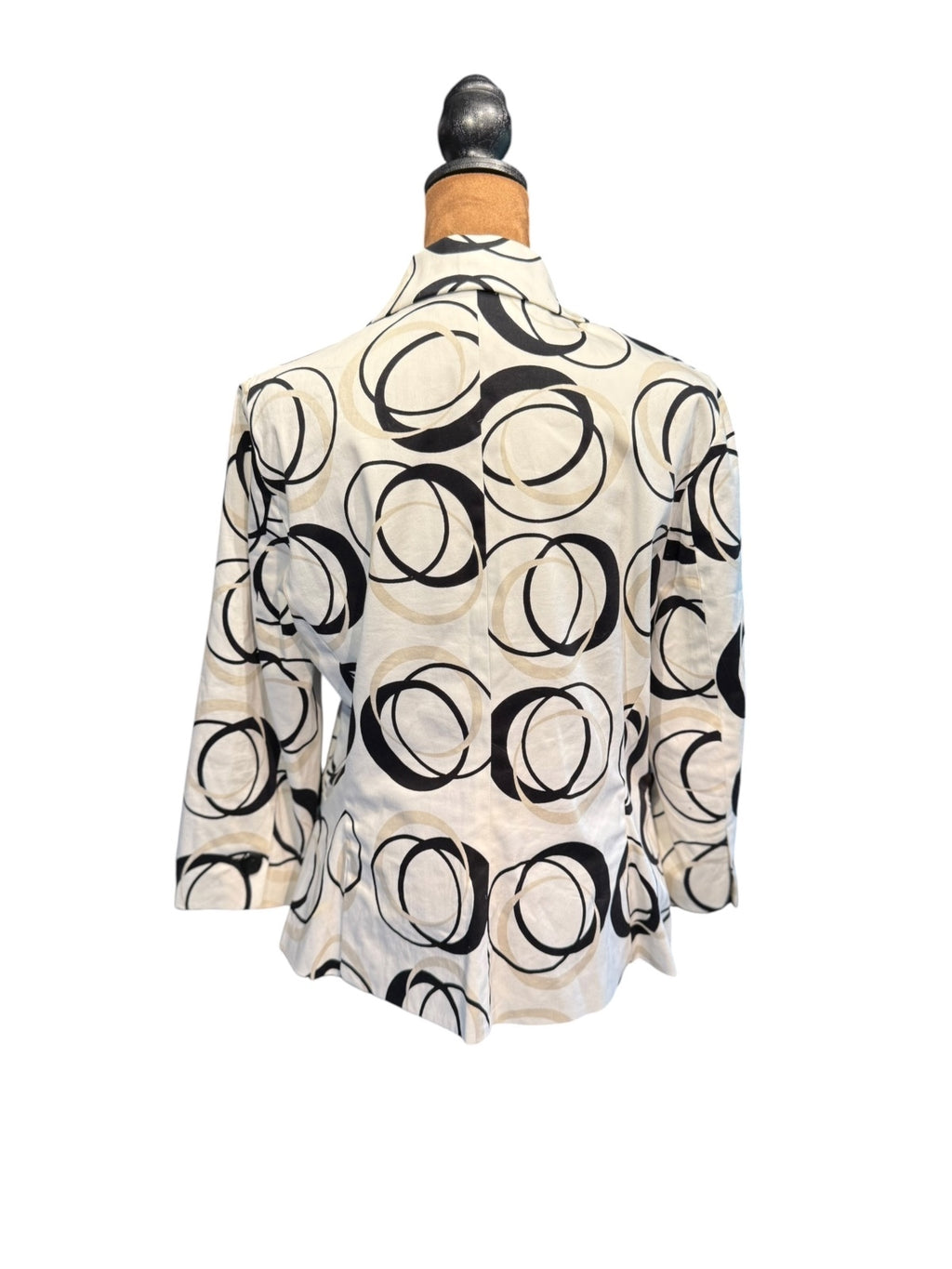 Sandro Sportwear White Black Circle Print Cotton Blazer