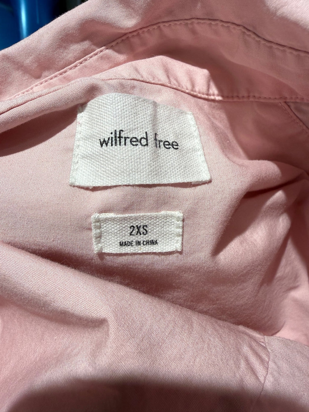 Aritzia Wilfred Free Light Pink Button-Up Shirt